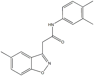 N-(3,4-dimethylphenyl)-2-(5-methyl-1,2-benzisoxazol-3-yl)acetamide Structure