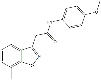 N-(4-methoxyphenyl)-2-(7-methyl-1,2-benzisoxazol-3-yl)acetamide 化学構造式