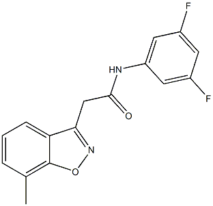 N-(3,5-difluorophenyl)-2-(7-methyl-1,2-benzisoxazol-3-yl)acetamide,825610-01-3,结构式