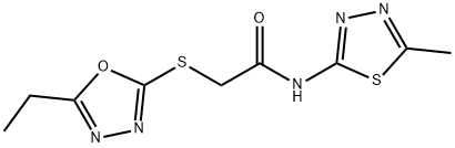 2-[(5-ethyl-1,3,4-oxadiazol-2-yl)sulfanyl]-N-(5-methyl-1,3,4-thiadiazol-2-yl)acetamide,825610-05-7,结构式