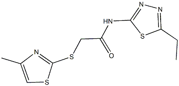 N-(5-ethyl-1,3,4-thiadiazol-2-yl)-2-[(4-methyl-1,3-thiazol-2-yl)sulfanyl]acetamide 结构式