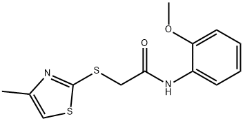 N-(2-methoxyphenyl)-2-[(4-methyl-1,3-thiazol-2-yl)sulfanyl]acetamide,825610-15-9,结构式