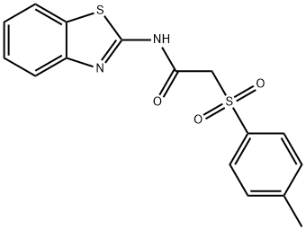 N-(1,3-benzothiazol-2-yl)-2-[(4-methylphenyl)sulfonyl]acetamide 化学構造式