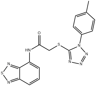 N-(2,1,3-benzothiadiazol-4-yl)-2-{[1-(4-methylphenyl)-1H-tetraazol-5-yl]sulfanyl}acetamide Structure