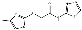 2-[(4-methyl-1,3-thiazol-2-yl)sulfanyl]-N-(1,3,4-thiadiazol-2-yl)acetamide Structure