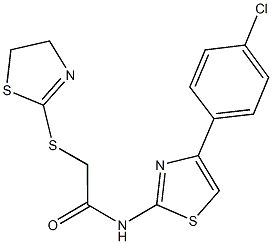 N-[4-(4-chlorophenyl)-1,3-thiazol-2-yl]-2-(4,5-dihydro-1,3-thiazol-2-ylsulfanyl)acetamide Struktur
