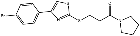 4-(4-bromophenyl)-2-{[3-oxo-3-(1-pyrrolidinyl)propyl]sulfanyl}-1,3-thiazole,825610-45-5,结构式