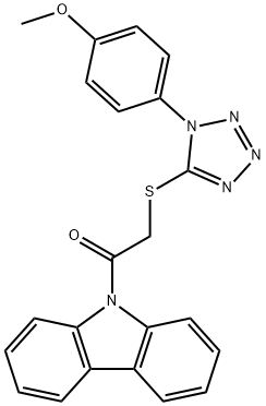 4-(5-{[2-(9H-carbazol-9-yl)-2-oxoethyl]sulfanyl}-1H-tetraazol-1-yl)phenyl methyl ether 结构式