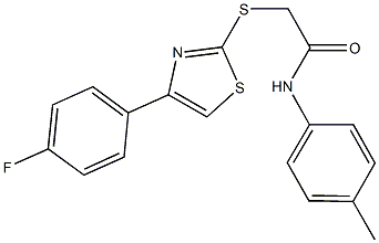 2-{[4-(4-fluorophenyl)-1,3-thiazol-2-yl]sulfanyl}-N-(4-methylphenyl)acetamide Struktur