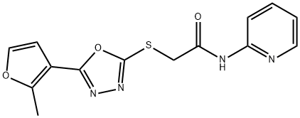 2-{[5-(2-methyl-3-furyl)-1,3,4-oxadiazol-2-yl]sulfanyl}-N-(2-pyridinyl)acetamide Structure