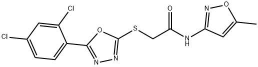 2-{[5-(2,4-dichlorophenyl)-1,3,4-oxadiazol-2-yl]sulfanyl}-N-(5-methyl-3-isoxazolyl)acetamide Structure