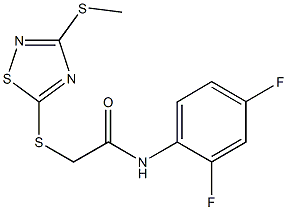 N-(2,4-difluorophenyl)-2-{[3-(methylsulfanyl)-1,2,4-thiadiazol-5-yl]sulfanyl}acetamide Structure