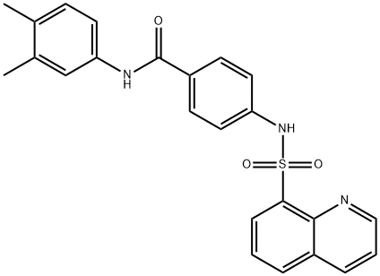 N-(3,4-dimethylphenyl)-4-[(8-quinolinylsulfonyl)amino]benzamide 化学構造式