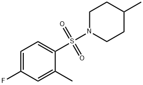 1-[(4-fluoro-2-methylphenyl)sulfonyl]-4-methylpiperidine 化学構造式