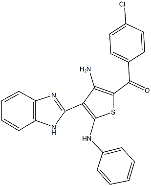 [3-amino-5-anilino-4-(1H-benzimidazol-2-yl)thien-2-yl](4-chlorophenyl)methanone Structure