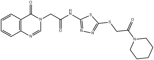 N-(5-{[2-oxo-2-(1-piperidinyl)ethyl]sulfanyl}-1,3,4-thiadiazol-2-yl)-2-(4-oxo-3(4H)-quinazolinyl)acetamide Structure