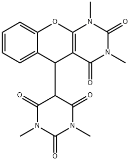 5-(6-hydroxy-1,3-dimethyl-2,4-dioxo-1,2,3,4-tetrahydro-5-pyrimidinyl)-1,3-dimethyl-1,5-dihydro-2H-chromeno[2,3-d]pyrimidine-2,4(3H)-dione,82727-67-1,结构式