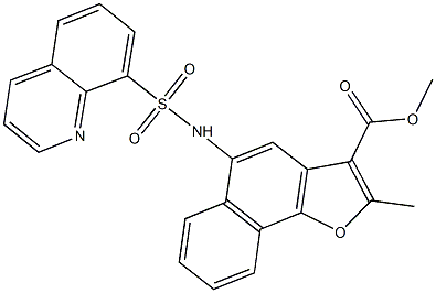 methyl 2-methyl-5-[(8-quinolinylsulfonyl)amino]naphtho[1,2-b]furan-3-carboxylate Struktur