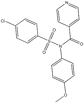 4-chloro-N-isonicotinoyl-N-(4-methoxyphenyl)benzenesulfonamide 结构式