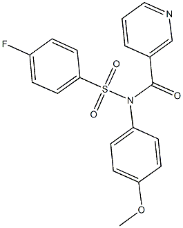 4-fluoro-N-(4-methoxyphenyl)-N-(3-pyridinylcarbonyl)benzenesulfonamide 结构式