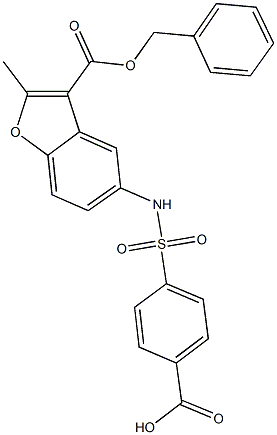 827332-32-1 4-[({3-[(benzyloxy)carbonyl]-2-methyl-1-benzofuran-5-yl}amino)sulfonyl]benzoic acid