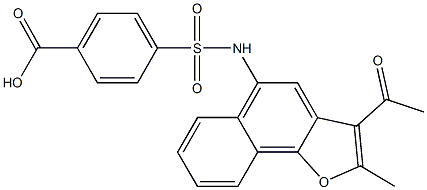 4-{[(3-acetyl-2-methylnaphtho[1,2-b]furan-5-yl)amino]sulfonyl}benzoic acid,827332-37-6,结构式