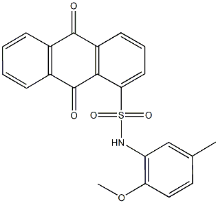 N-(2-methoxy-5-methylphenyl)-9,10-dioxo-9,10-dihydro-1-anthracenesulfonamide Structure