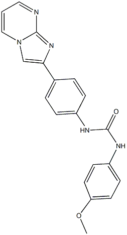 N-(4-imidazo[1,2-a]pyrimidin-2-ylphenyl)-N'-(4-methoxyphenyl)urea Structure