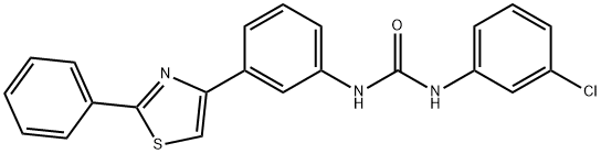 N-(3-chlorophenyl)-N'-[3-(2-phenyl-1,3-thiazol-4-yl)phenyl]urea Struktur