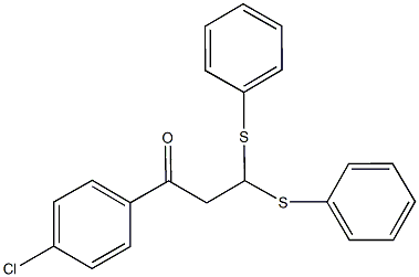 1-(4-chlorophenyl)-3,3-bis(phenylsulfanyl)-1-propanone Structure