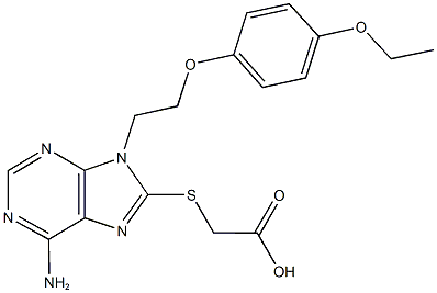 ({6-amino-9-[2-(4-ethoxyphenoxy)ethyl]-9H-purin-8-yl}sulfanyl)acetic acid Structure