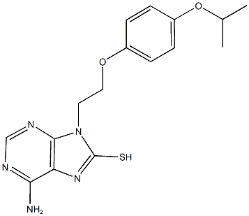 6-amino-9-[2-(4-isopropoxyphenoxy)ethyl]-9H-purin-8-yl hydrosulfide Struktur