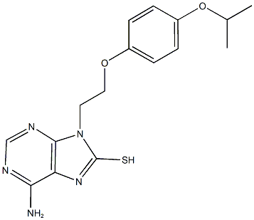 6-amino-9-[2-(4-isopropoxyphenoxy)ethyl]-9H-purin-8-yl hydrosulfide 结构式