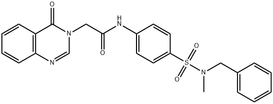 N-(4-{[benzyl(methyl)amino]sulfonyl}phenyl)-2-(4-oxo-3(4H)-quinazolinyl)acetamide Struktur