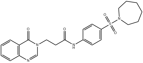 N-[4-(1-azepanylsulfonyl)phenyl]-3-(4-oxo-3(4H)-quinazolinyl)propanamide Structure
