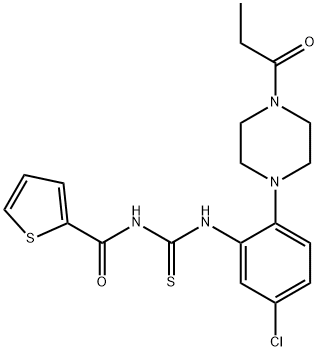 N-[5-chloro-2-(4-propionyl-1-piperazinyl)phenyl]-N'-(2-thienylcarbonyl)thiourea 结构式