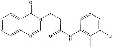 N-(3-chloro-2-methylphenyl)-3-(4-oxo-3(4H)-quinazolinyl)propanamide 结构式