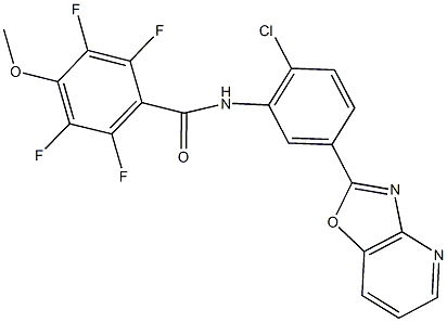 N-(2-chloro-5-[1,3]oxazolo[4,5-b]pyridin-2-ylphenyl)-2,3,5,6-tetrafluoro-4-methoxybenzamide Structure