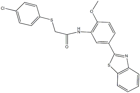 N-[5-(1,3-benzothiazol-2-yl)-2-methoxyphenyl]-2-[(4-chlorophenyl)sulfanyl]acetamide Struktur