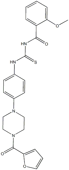 N-{4-[4-(2-furoyl)-1-piperazinyl]phenyl}-N'-(2-methoxybenzoyl)thiourea Struktur