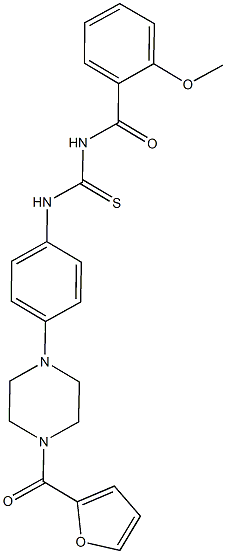 N-{4-[4-(2-furoyl)-1-piperazinyl]phenyl}-N'-(2-methoxybenzoyl)thiourea Structure