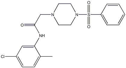 N-(5-chloro-2-methylphenyl)-2-[4-(phenylsulfonyl)-1-piperazinyl]acetamide Struktur