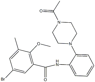 N-[2-(4-acetyl-1-piperazinyl)phenyl]-5-bromo-2-methoxy-3-methylbenzamide Structure