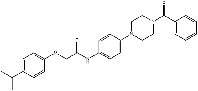 N-[4-(4-benzoyl-1-piperazinyl)phenyl]-2-(4-isopropylphenoxy)acetamide Structure