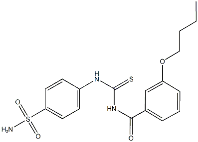 4-({[(3-butoxybenzoyl)amino]carbothioyl}amino)benzenesulfonamide 化学構造式