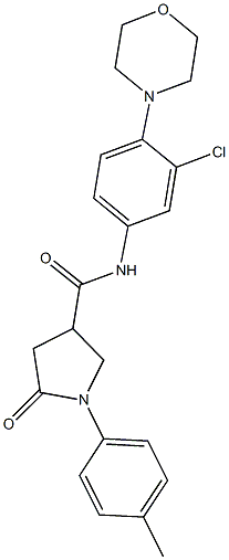 832688-25-2 N-[3-chloro-4-(4-morpholinyl)phenyl]-1-(4-methylphenyl)-5-oxo-3-pyrrolidinecarboxamide