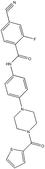 4-cyano-2-fluoro-N-{4-[4-(2-thienylcarbonyl)-1-piperazinyl]phenyl}benzamide|