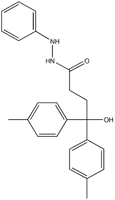 4-hydroxy-4,4-bis(4-methylphenyl)-N'-phenylbutanohydrazide Struktur