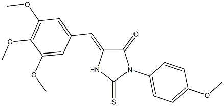 3-(4-methoxyphenyl)-2-thioxo-5-(3,4,5-trimethoxybenzylidene)-4-imidazolidinone 化学構造式