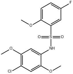 N-(4-chloro-2,5-dimethoxyphenyl)-5-fluoro-2-methoxybenzenesulfonamide Structure